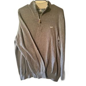 Vineyard Vines dark gray quarter zip sweater L